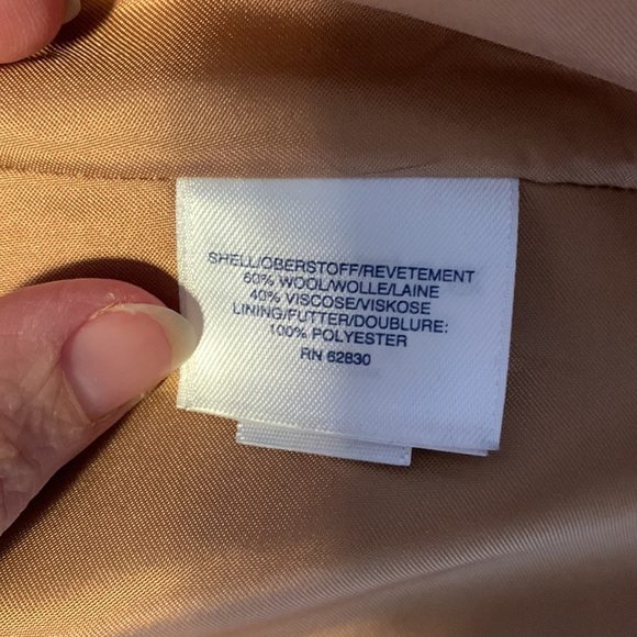 Lands end wool tan camel midi dress coat overcoat plus size 20w church neutral - Picture 9 of 11